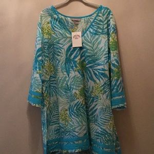 Turquoise print summer top Size 1X - NWT
